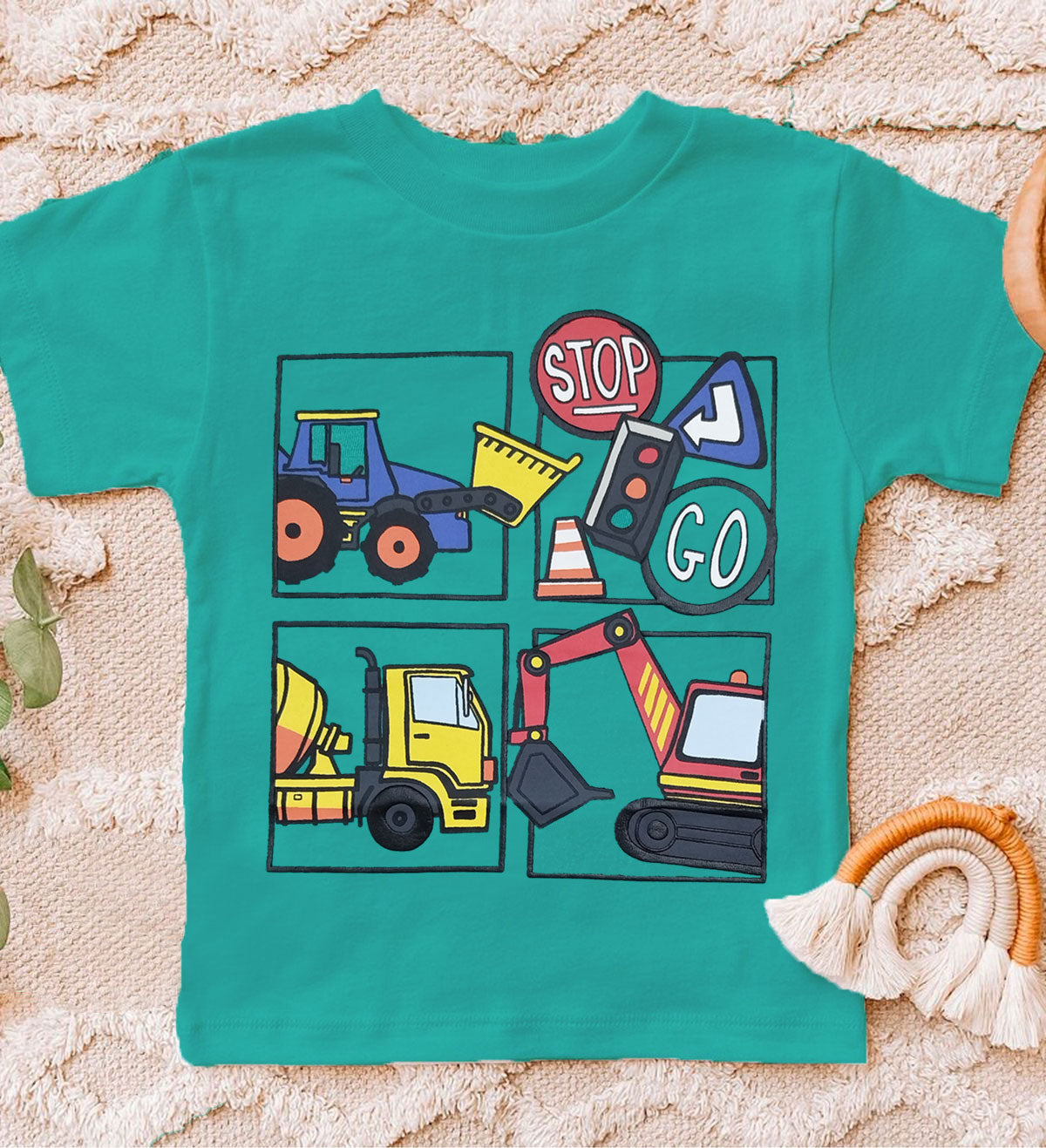 Construction Vehicles Kids T-Shirt