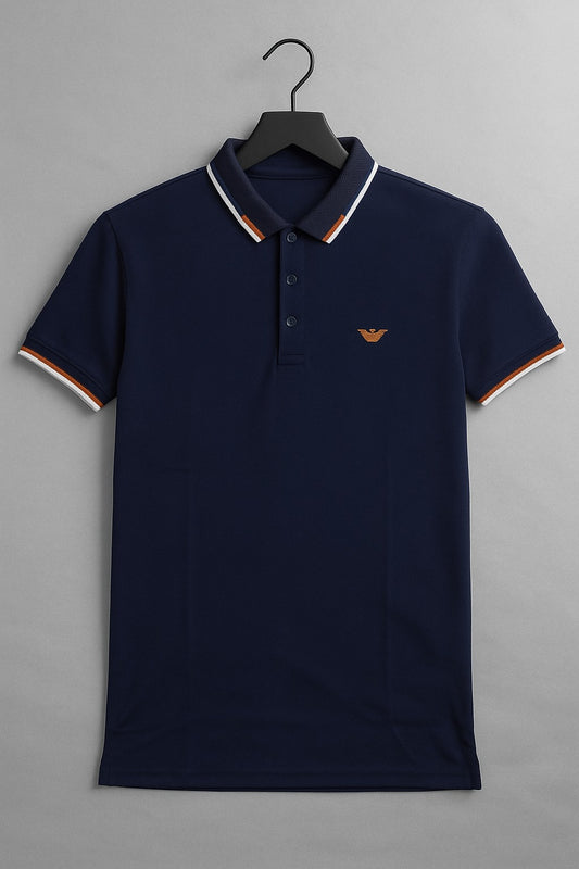 Men's Elegant Navy Blue Polo Shirt