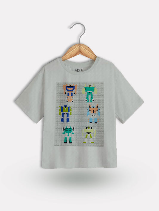 Colorful Robots Kids T-Shirt