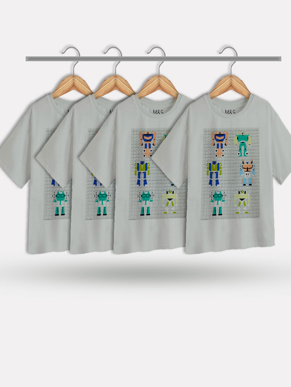 Colorful Robots Kids T-Shirt