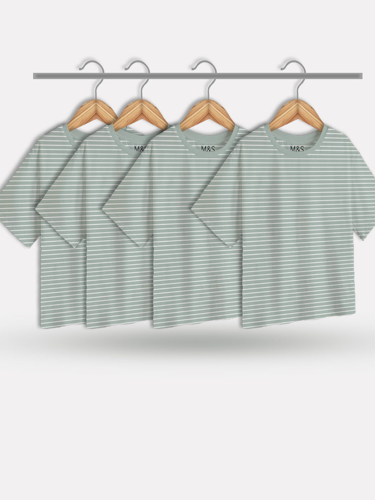Soft Gray Striped Kids T-Shirt