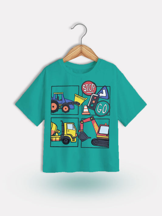 Construction Vehicles Kids T-Shirt