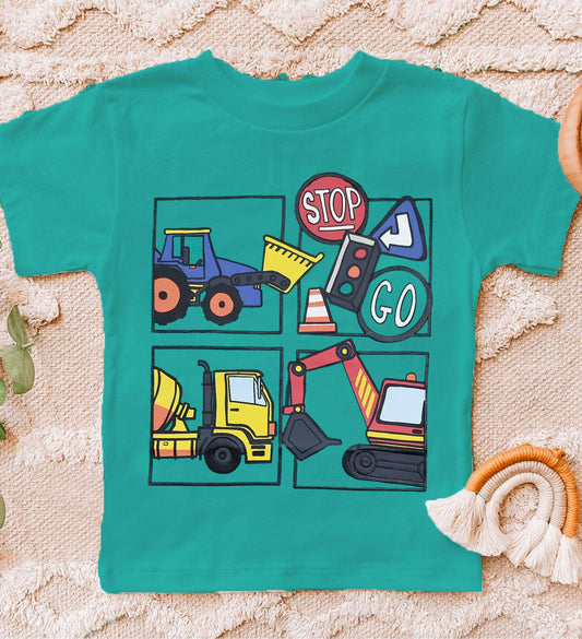 Construction Vehicles Kids T-Shirt