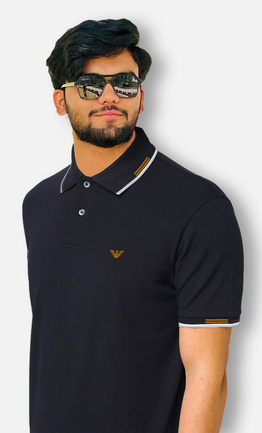 Men's Elegant Navy Blue Polo Shirt