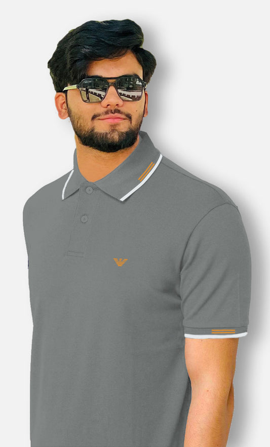Men's Elegant Grey Polo Shirt